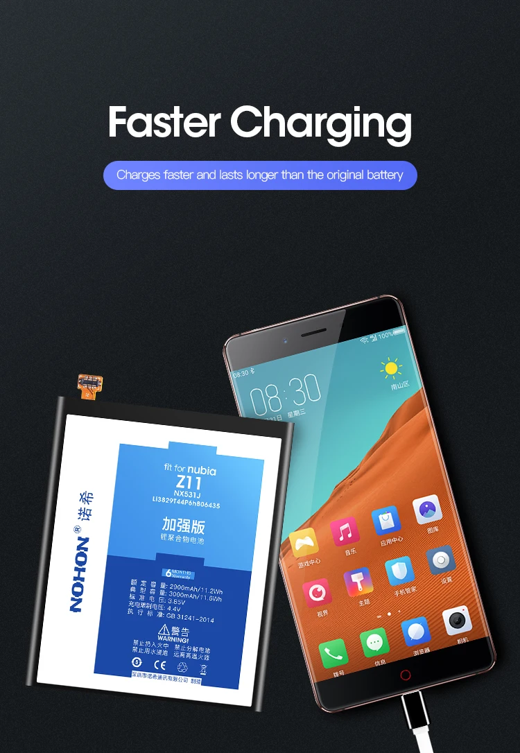 NOHON NX531J NX529J NX549J Аккумулятор для Nubia Z11 Mini Z11 MiniS Замена телефона литий-полимерная батарея+ Бесплатные инструменты