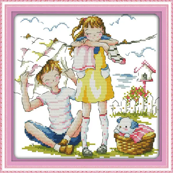 Сухая одежда напечатанная на холсте китайские наборы для вышивки крестиком DMC