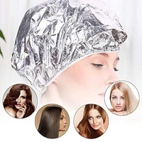 professional shower cap heat insulation aluminum foil hat elastic bathing cap for women hair salon bathroom 1pc