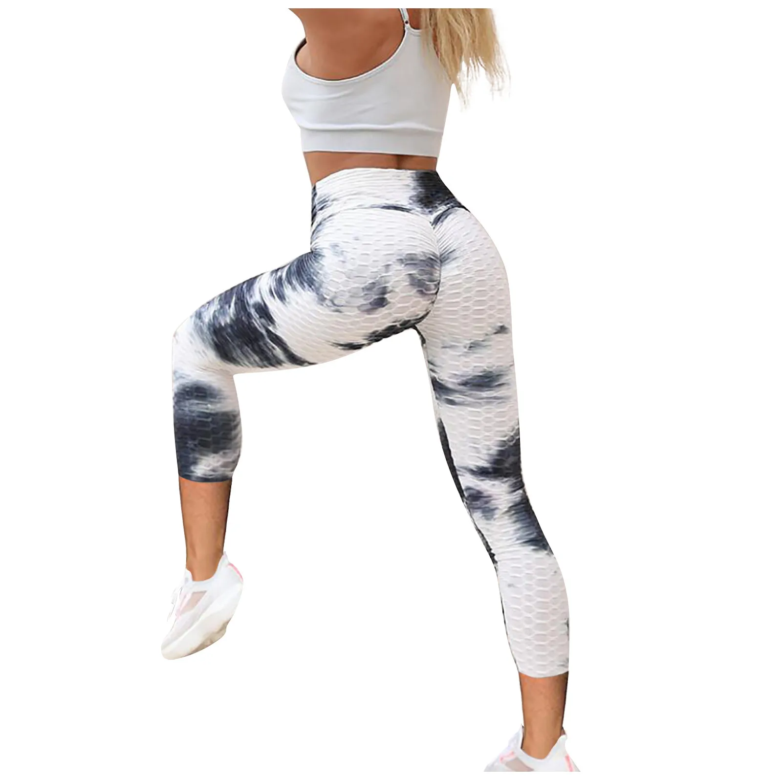 

Women Tie-dye Sport leggings Gym Exercise High Waist Fitness leggins Elasticity Running Athletic Trousers push up Yoga pants