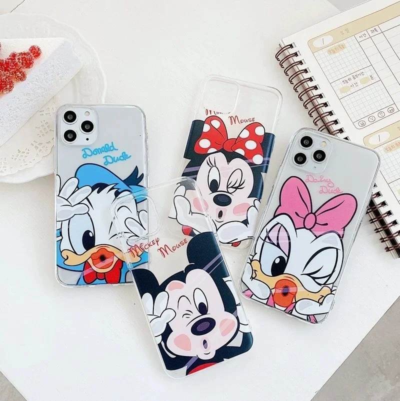 Чехол для телефона прозрачный из ТПУ с изображением Диснея Микки и Минни iPhone 13 12