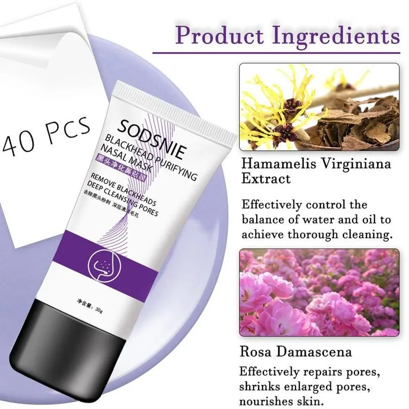 

2/1pcs Blackhead Peeling Mask Cream Oil-control Cleansing Shrinking Pores Moisturizing Blackheads Peel-off Mask 40pcs