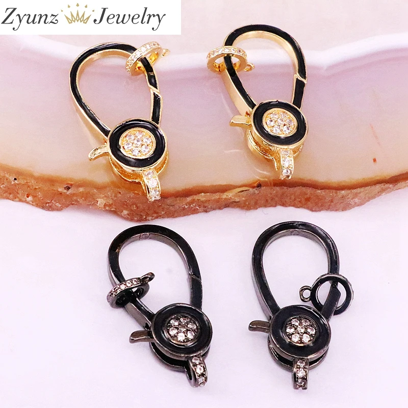 5 шт. застежка-лобстер из кубического циркония Новое золото черный серебристый