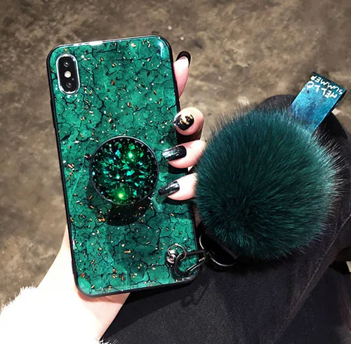 fahion green Милый чехол для iPhone 6 S 6 S 7 8 Plus 8 Plus 7Plus X XS силиконовый чехол 3D Единорог Лошадь Кролик Ститч Кот мультфильм мягкий чехол для телефона - Цвет: fahion green
