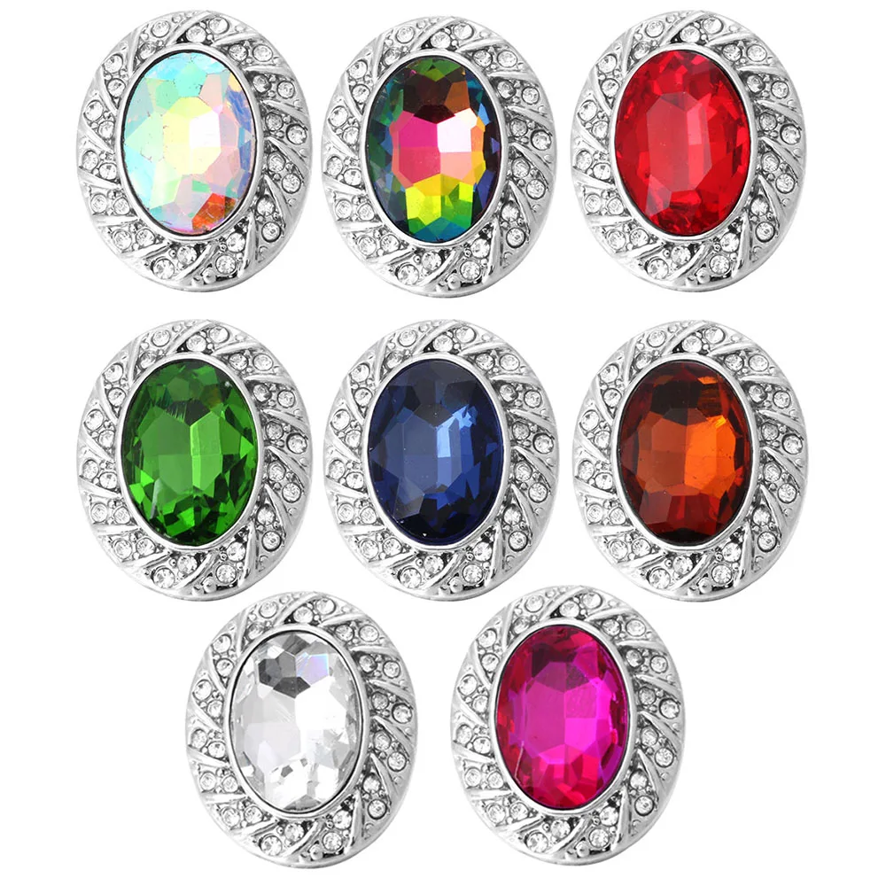 6 шт./лот смешанный металл 18 мм цветок кнопка ювелирное изделие стразы кнопки