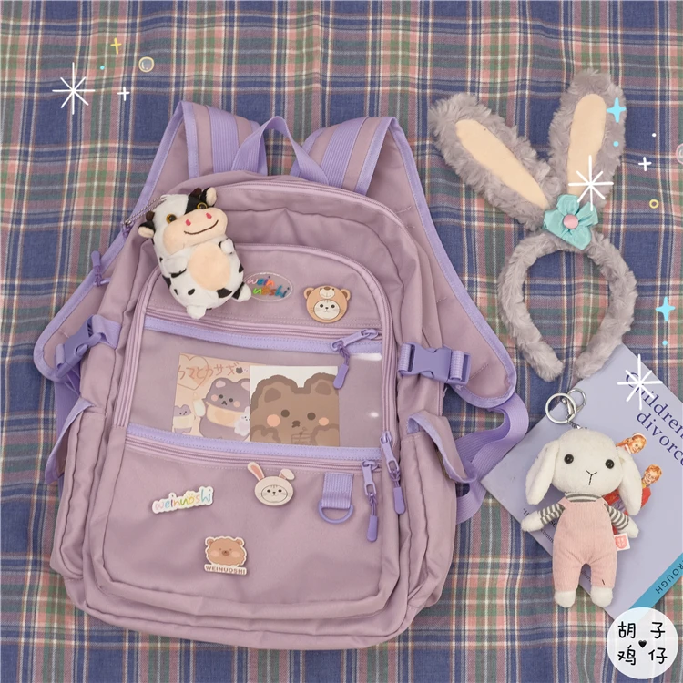 

YJ263 Korean version of large-capacity all-match student backpack chic cute soft girl girl backpack