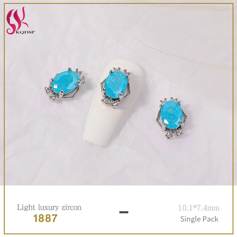 

2pcs 3D Metal Zircon Nail Art Jewelry Japanese Nail Decorations Top Quality Alloy Crystal Charm DIY Manicure Diamond Accessories