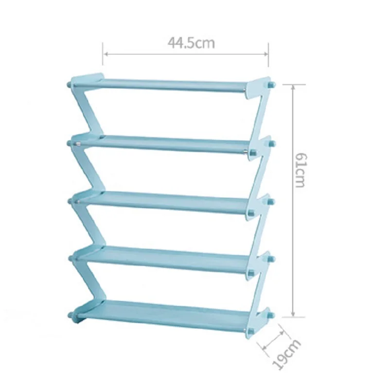 

Shoe Rack Multifunctional Rack Z-type Simple Multi-layer Small Household Dormitory Stainless Steel Storage Shelf Organizer Room