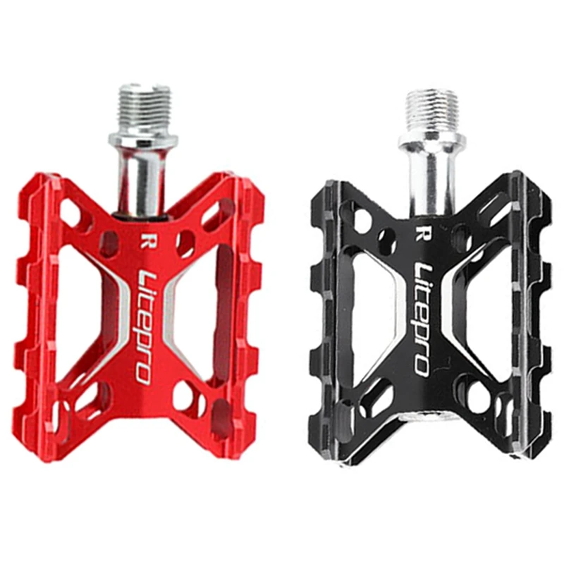 

Litepro 2 пары складные велосипедные педали светильник велосипедные педали для Brompton MTB дорожный велосипед BMX, красный и черный