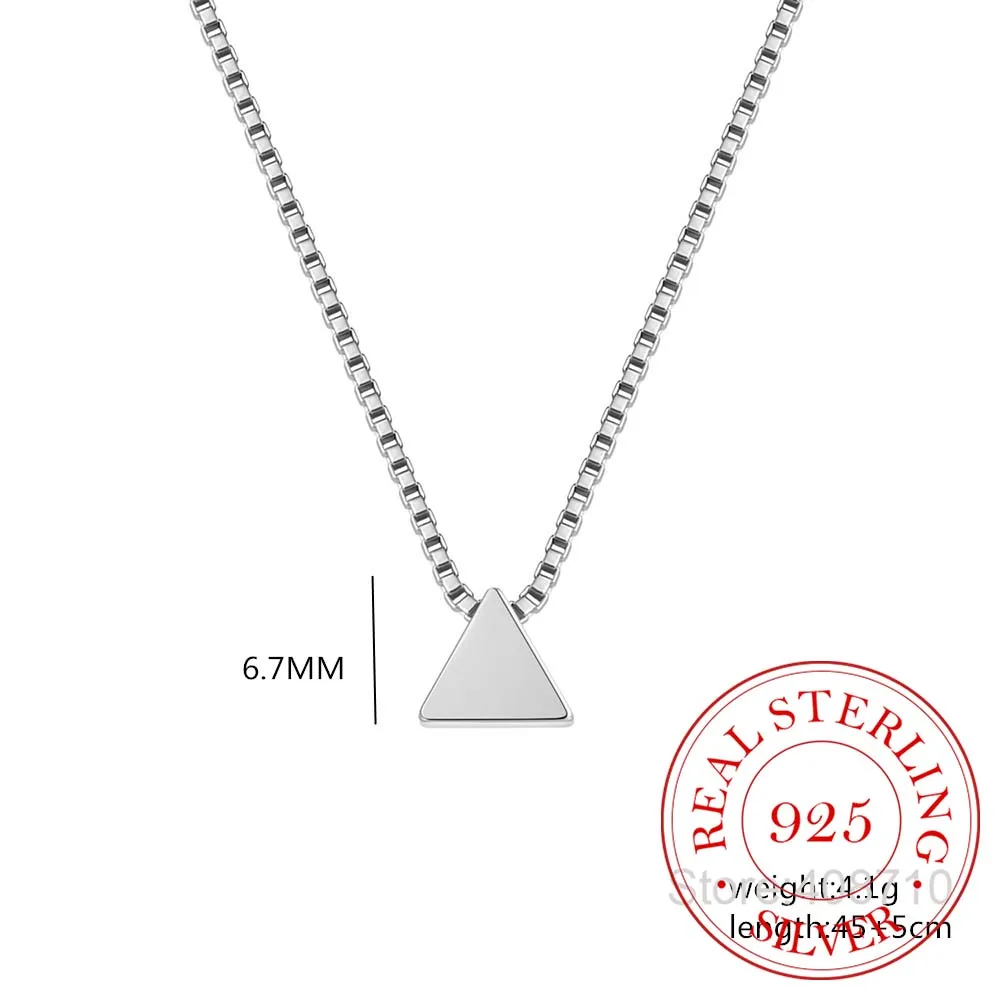 

Hot New 925 Sterling Silver Triangle Necklace Female Korean Small Fresh Geometric Triangle Pendant Jewelry