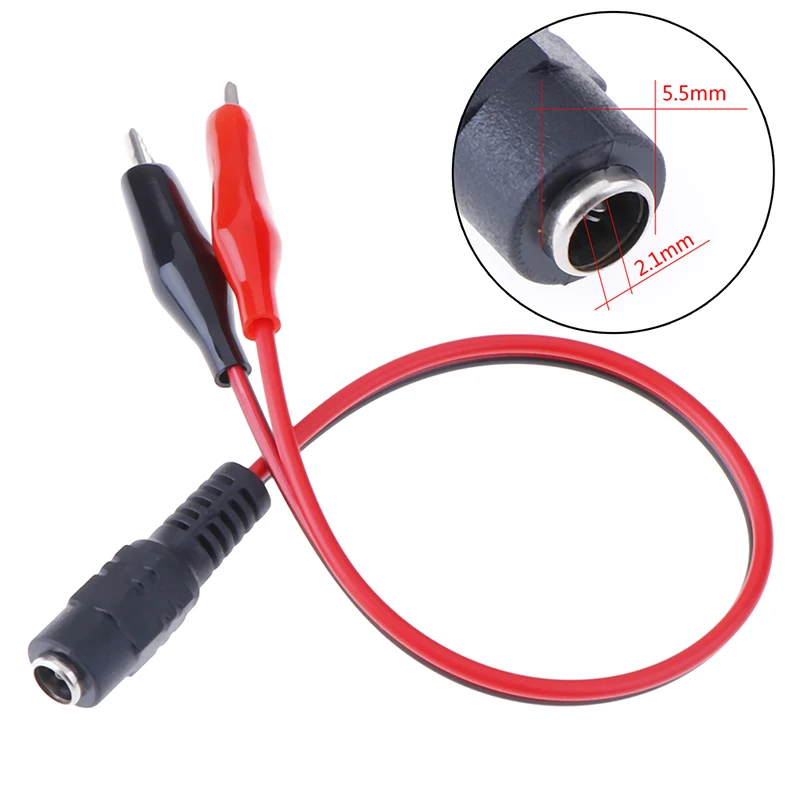 

Alligator Clip 12V Power Cable Crocodile Wire DC Voltage Connector To Male 25cm