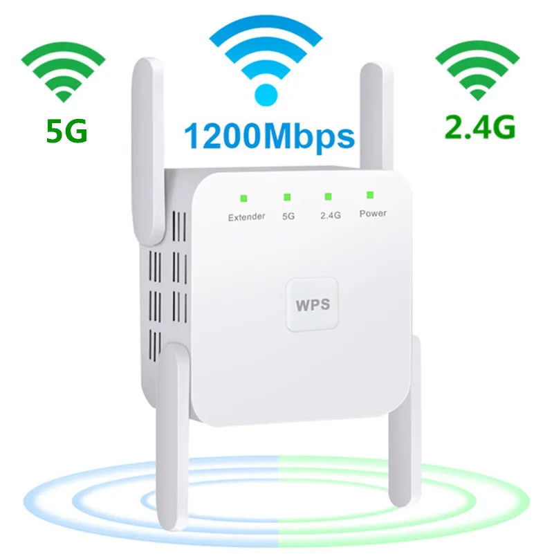 Беспроводной 5G Wi Fi ретранслятор 5 ГГц Wifi удлинитель AC 1200 Мбит/с усилитель репитера