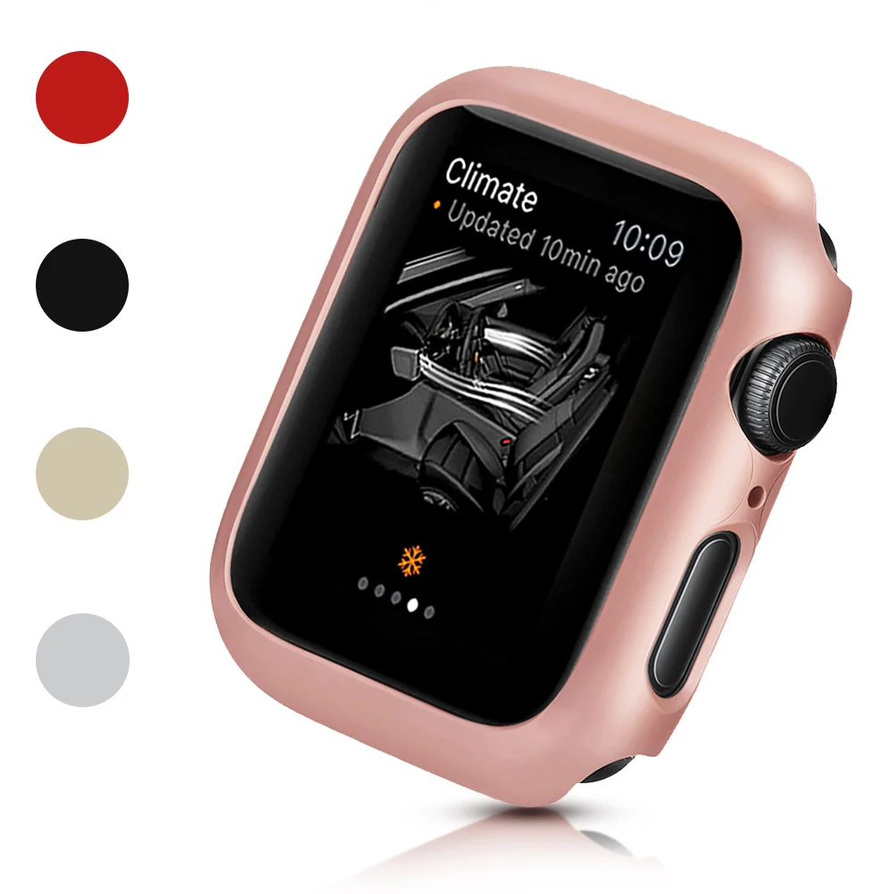 5 цветов PC крышка 40 мм 44 38 42 бампер для Apple Watch чехол серии 6 SE 4 3 тонкая защитная