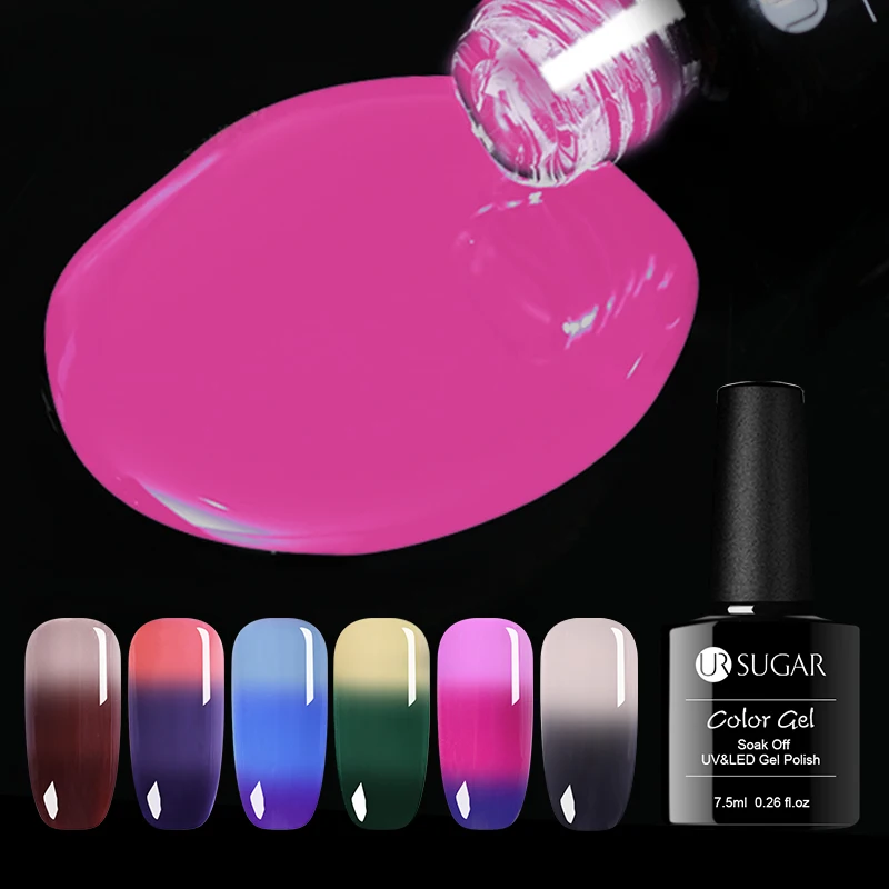 UR SUGAR 7 5 мл термо меняющий гель для ногтей термальный цвет УФ лак Lucky Nail Art Хамелеон