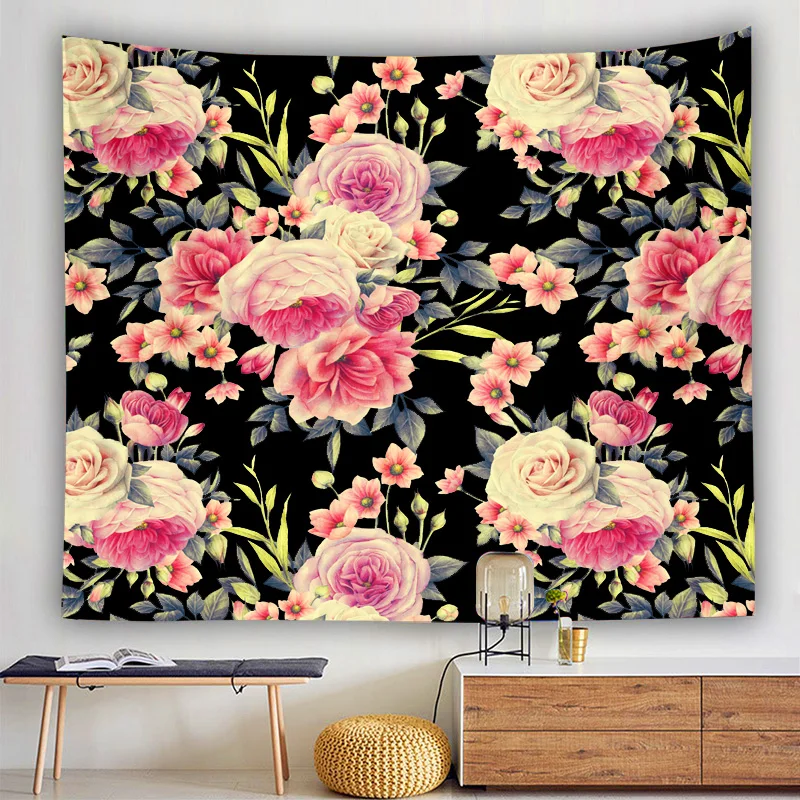 Психоделическая кружевная пряжа роза цветок роспись украшение Йога пляжный плед