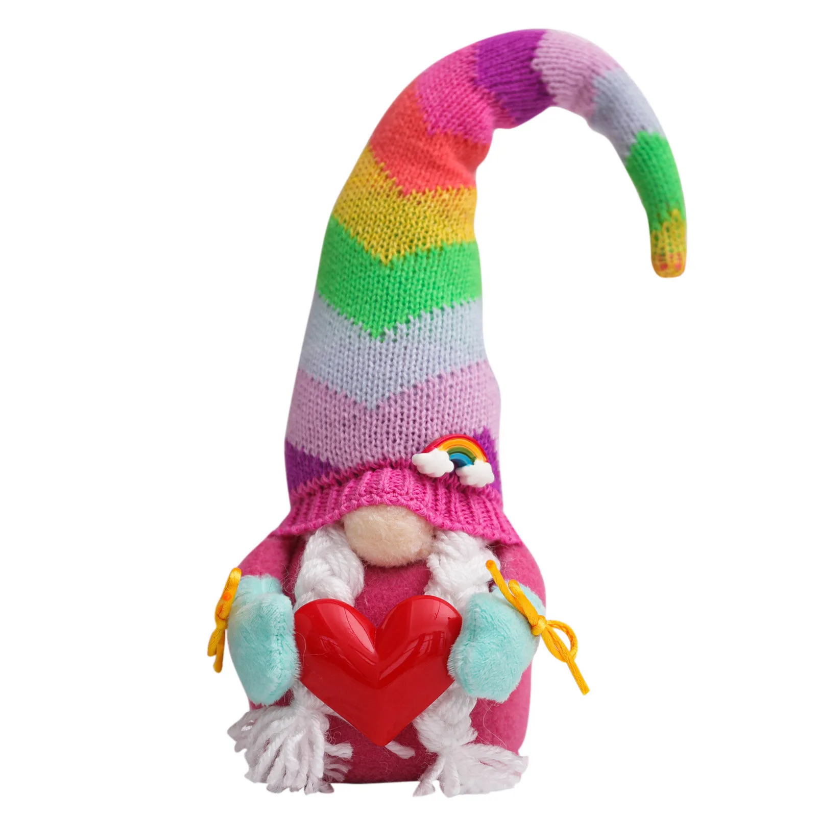 1pc Christmas Rainbow Gnome Faceless Plush Doll Scandinavian Tomte Nisse Pride Nordic Home Decor Colorful Dwarf for Kids - купить по
