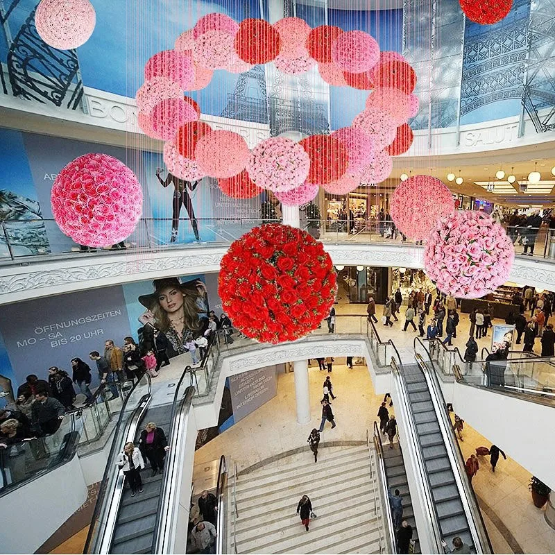 

New Arrival 12"/30 CM Artificial Rose Silk Flower Kissing Balls Christmas Ornaments Birthday Wedding Party Decorations Supplies