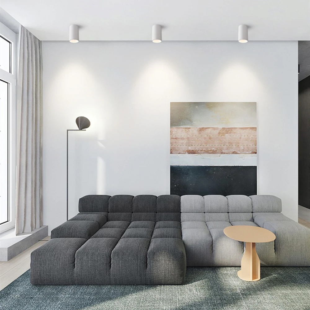 [DBF] Круглый черный/белый корпус светодиодный COB поверхностный светильник 15 Вт 20 с