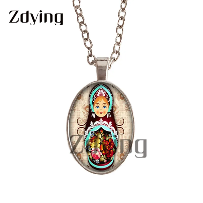 Zdying Винтажные Ювелирные изделия синие и белые цветы овальная подвеска ожерелье