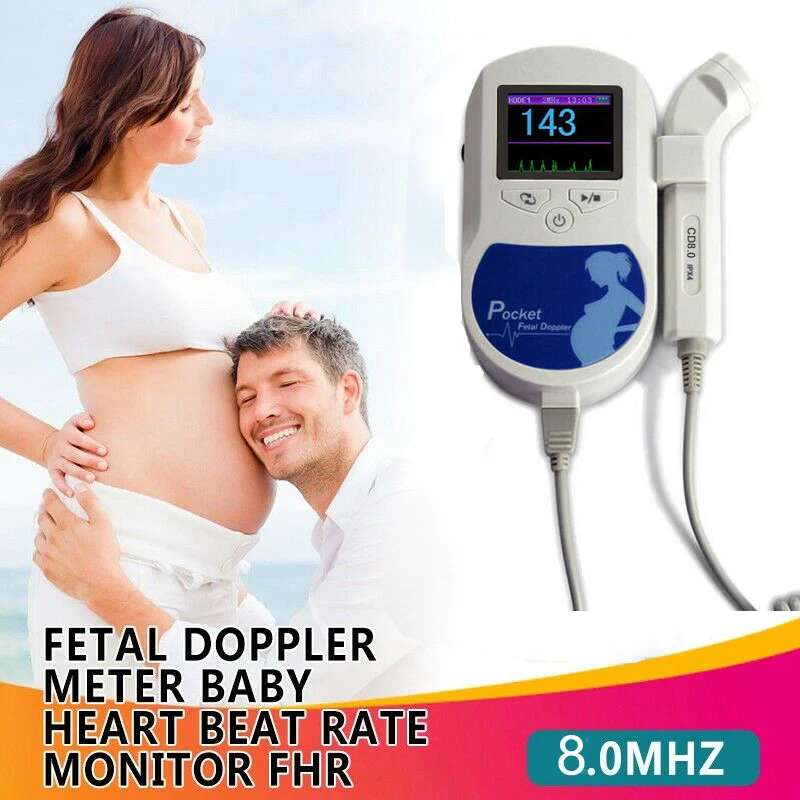 

Hot 8.0MHZ CONTEC Sonoline C Baby SoundC1 Doppler Fetal Heart Rate Monitor Home Pregnancy Heart Rate Detector LCD Display Blue