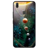 for vivo v9 phone case tempered glass case back cover with black silicone bumper series 2