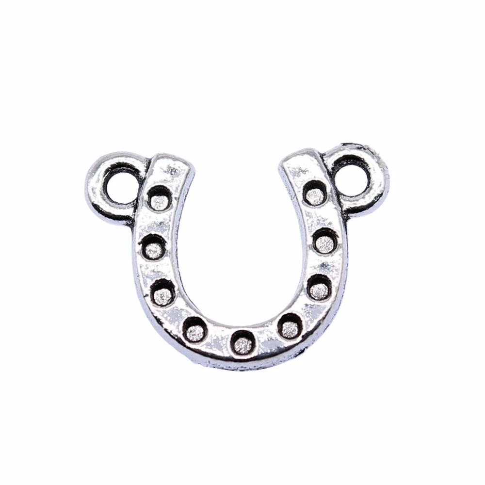 

20Pcs 14x11mm Horseshoe Connector Charms For Jewelry Making DIY Jewelry Findings Antique Silver Color Alloy Charms