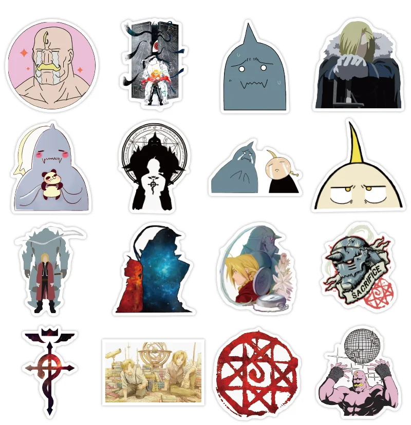 50 шт./компл. аниме Fullmetal Alchemist наклейки аксессуары для косплея реквизит ПВХ