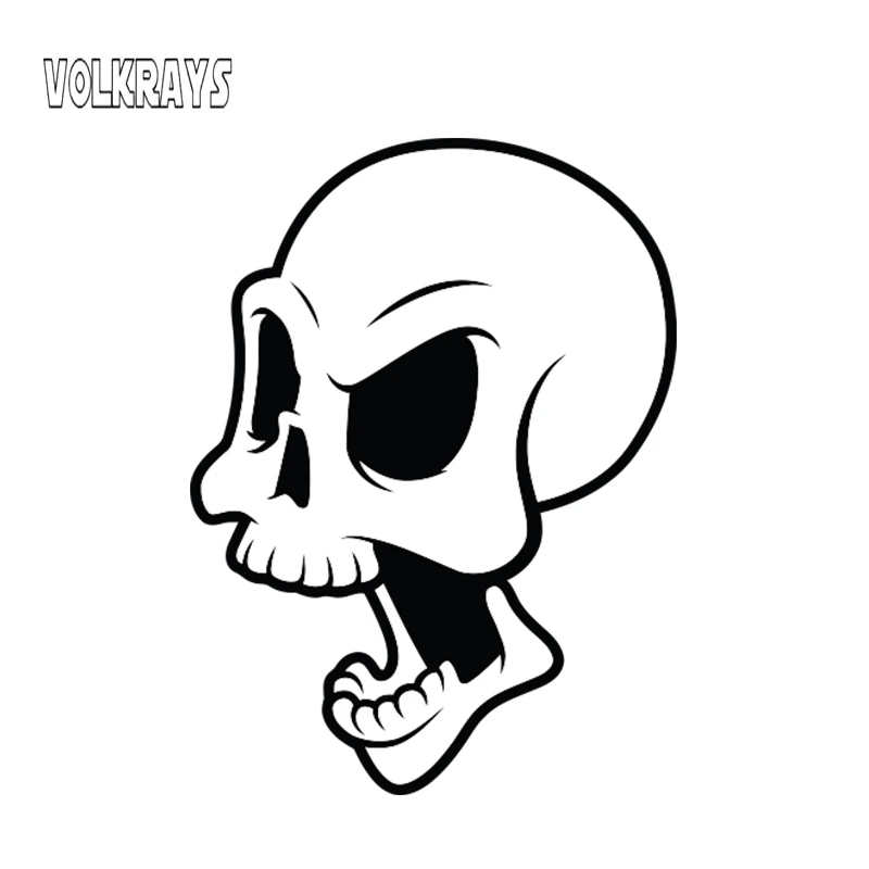 

Volkrays Waterproof Car Sticker Skull Vinyl Sticker Sunscreen Creative Decal Automobile Decoration Accessories,13cm*9cm