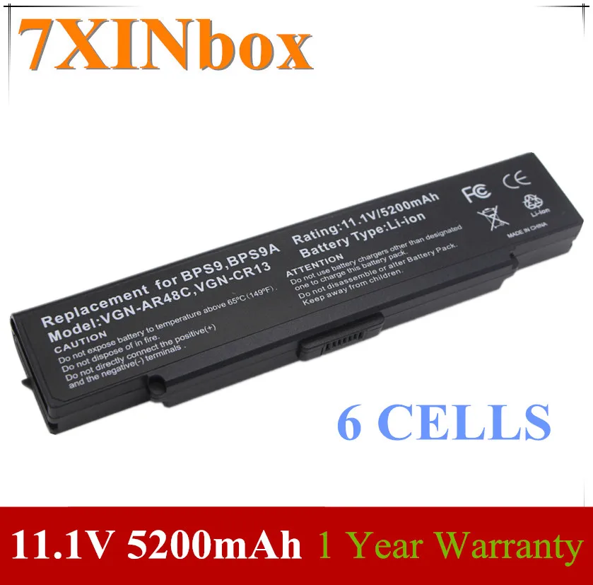 7XINbox 10 8 V 5200mAh BPL2C Аккумулятор для ноутбука Sony VGP BPS9 BPL9/B BPS9A/B BPS9/S CR23|laptop battery for sony|laptop