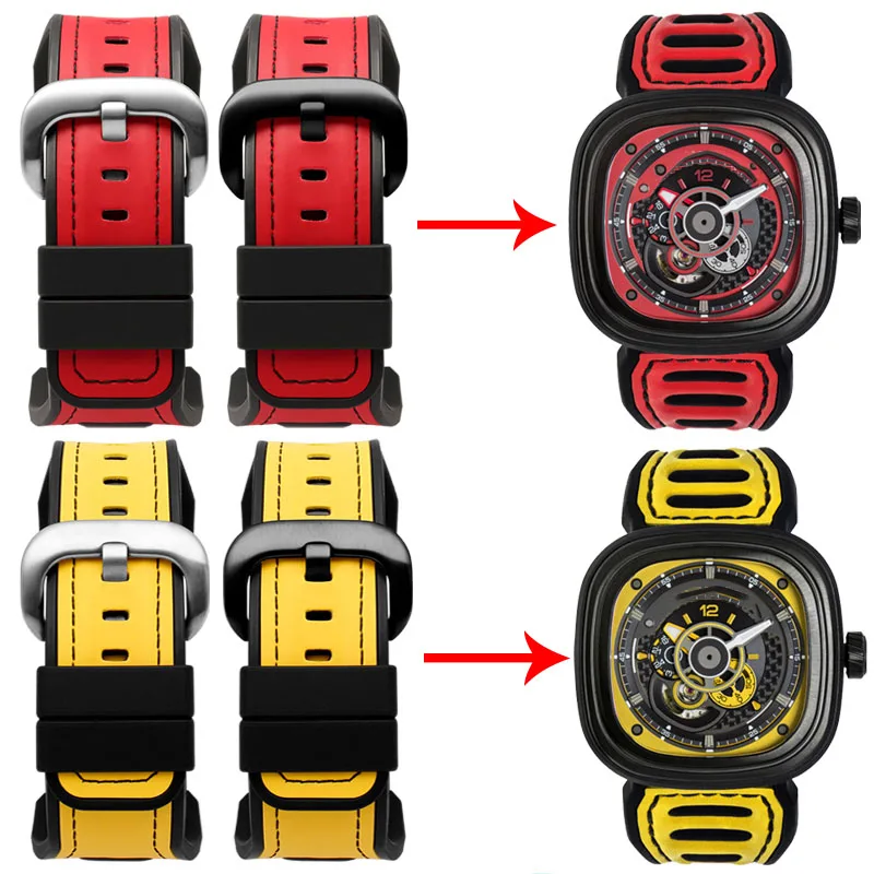 Ремешок силиконовый для мужских наручных часов резиновый водонепроницаемый