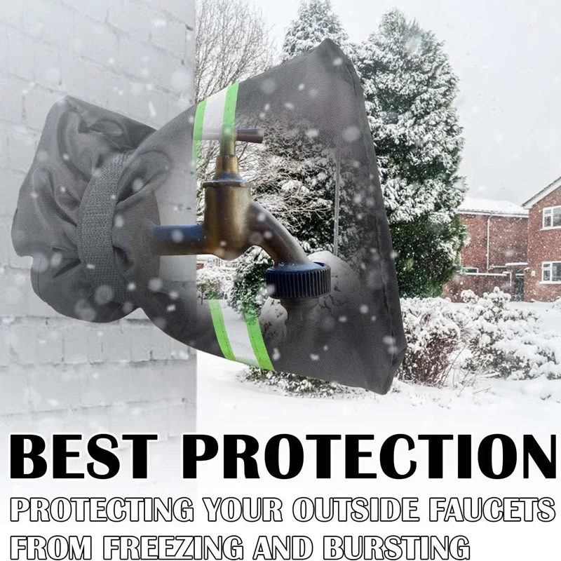 

Outdoor Faucet Covers for Winter,Garden Faucet Socks with Reflective Strips- Anti-Freeze Reusable Faucet Cover Set 2 PCS