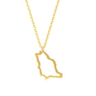 Минимальное ожерелье для женщин с изображением карты Саудовской Аравии, ожерелье с подвеской, женский подарок на день рождения, ошейник BFF