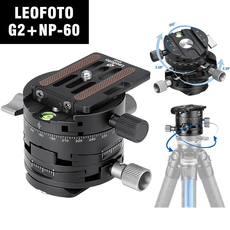 G2 + NP 60 3 в 1 панорамная шаровая Головка Двухосная Регулировка панорама для