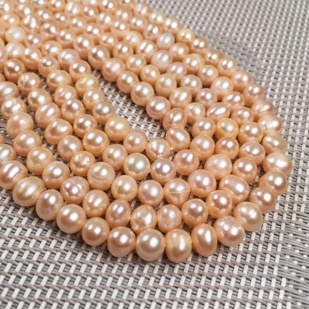 Бусины Из Натурального пресноводного жемчуга круглой формы для изготовления