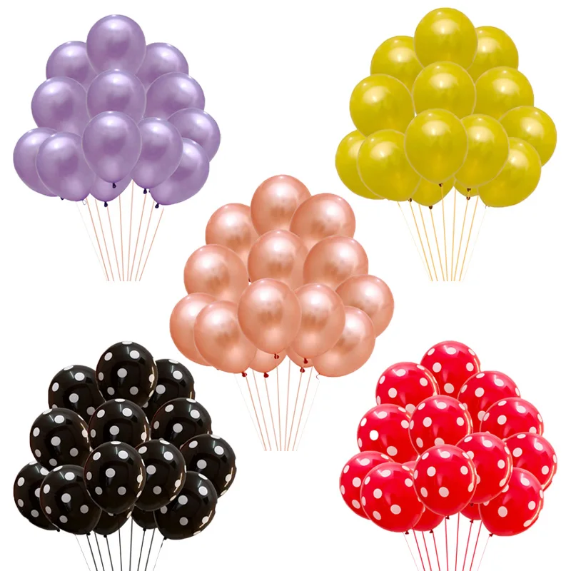 Золотистые серебристые черные латексные шарики Свадебные украшения гелиевый