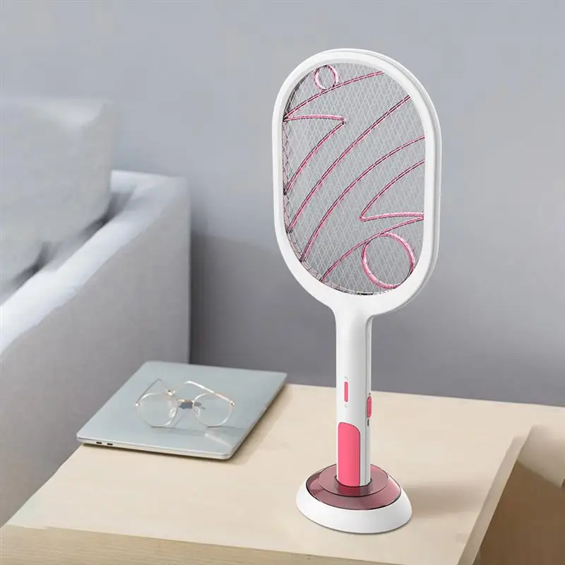 Электрическая ракетка для насекомых ручная Теннисная со светодиодной