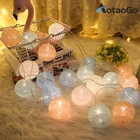 Гирлянда из 20 светодиодных хлопковых шариков, 2,2 м