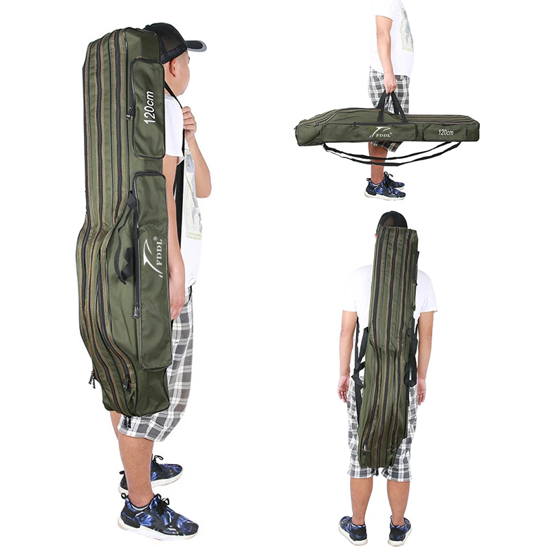 Складная сумка для рыбалки большая емкость холщовая удочка чехол портативная