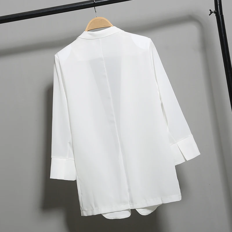 Женские шифоновые блейзеры белые однотонные легкие Свободные пиджаки с рукавом