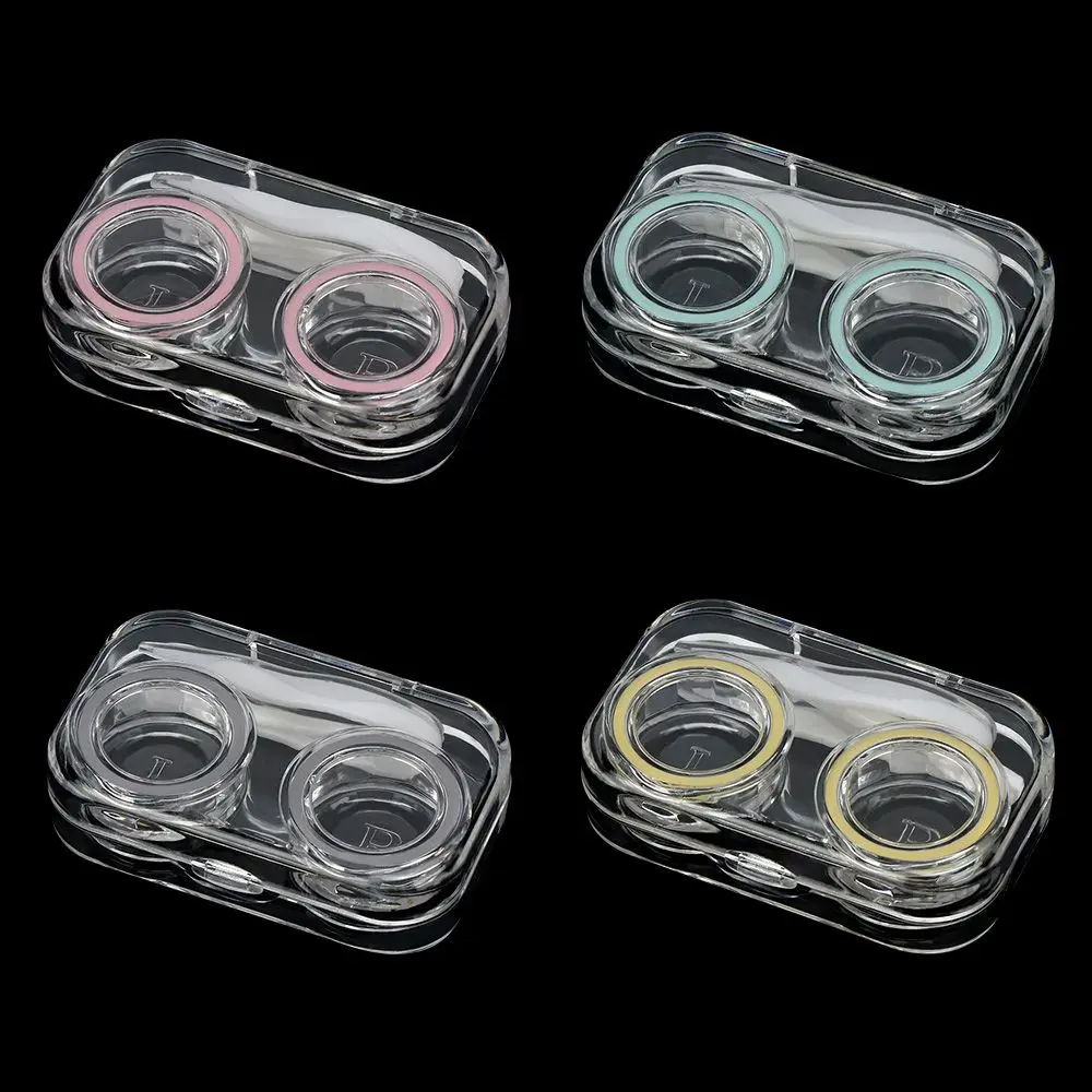 

Practical Mini Transparent Portable Contact Lens Case with Rubber Band for Travel Kit Holder Contact Lenses Box