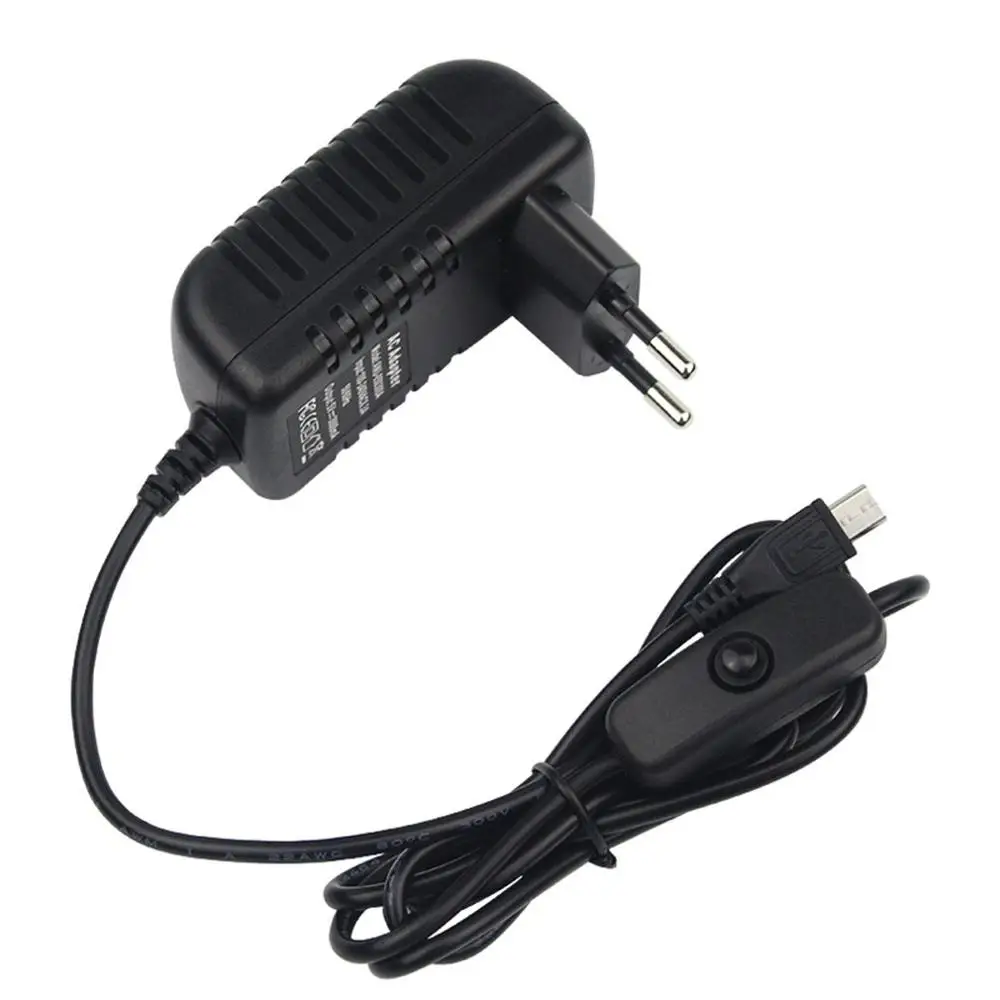 Зарядное устройство 5 В 3 А адаптер переменного тока кабель Micro USB с выключателем