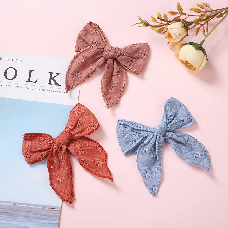 

Заколки для волос для девочек, 2 шт. Кружевные лук зажим для волос