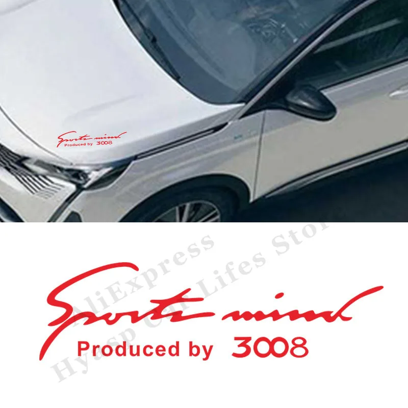 

Car Sticker for Peugeot 3008 Sports Mind Produced By Sport Auto Headlight Door Bumper Hood Decal Stickers