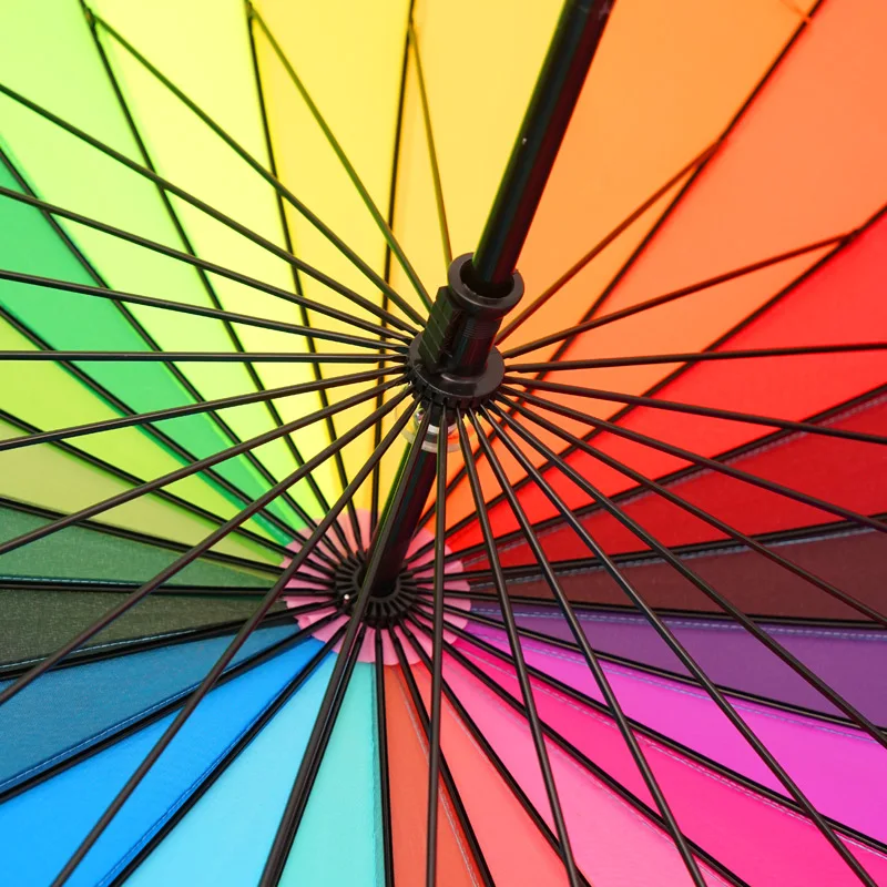 Offerte Ombrello Arcobaleno Uomo Grande Viaggio Portatile Antivento Golf Esterno Ombrello Da Pioggia Lusso Grande Guarda Chuva Home Rain Gear DA60YS