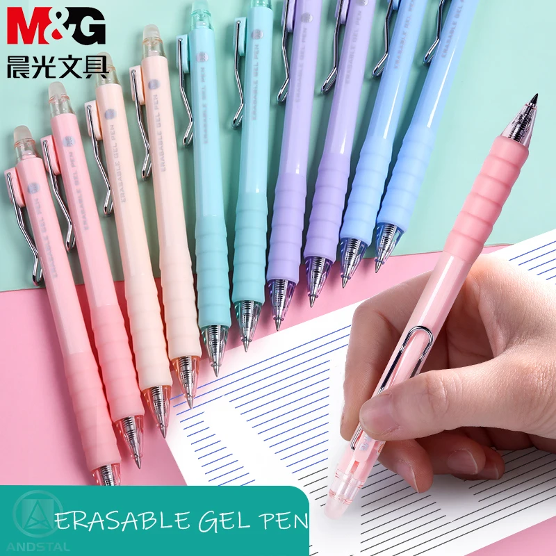 

M&G Morandi Color Erasable Gel Pen 0.5MM Bullet Retractable Pens Comfortable Blue Black Ink Magic GelPen For Student School
