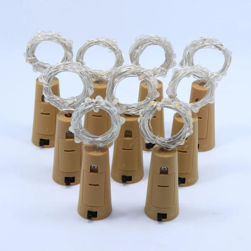 

2M 20 LED New Year Christmas Decorations Wine Jar Bottle Lights Cork Battery Powered for Home Christmas Tree Decorations 2020