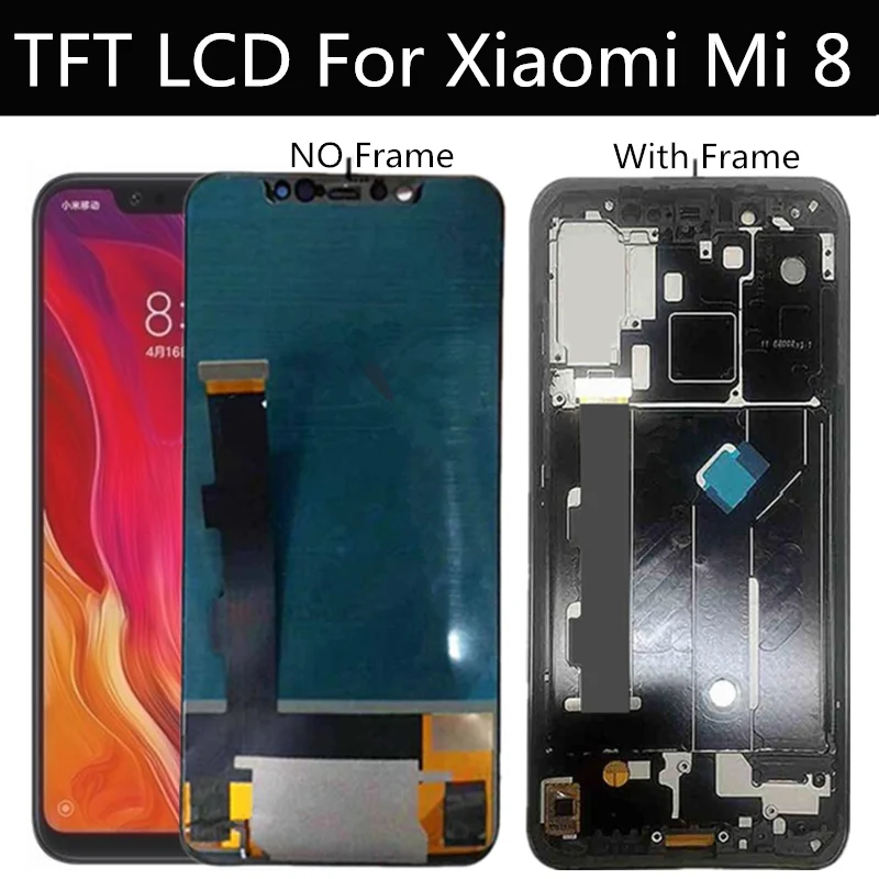 ЖК дисплей 6 21 &quotTFT с рамкой для Xiaomi MI Mi8 Mi 8 сенсорным экраном и дигитайзером в