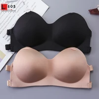 sexy gathering invisible bras push up strapless lingerie for women breast wrap gathering brassiere padded wedding underwear