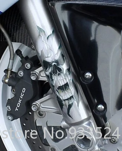 Motorcycle Front Fork Skull Decals For Harley Sportster Softail Dyna Electra Glide Street Glide|motorcycle fork decals|decals for motorcyclesdecals