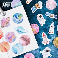 46pcs pack watercolored planet astronaut pocket diary diy decorative sealing sticker